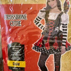 Crossbone Cutie Pirate Costume Kids Size 8-10